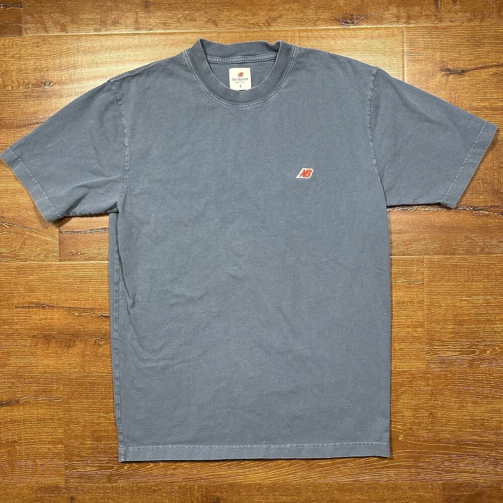 New Balance T Shirt Mens S Gray Short Sleeve Made in USA Retro Gray Day MIUSA